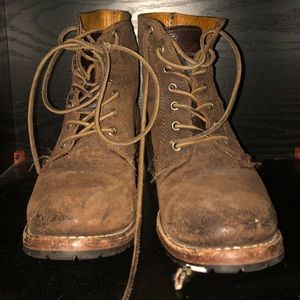 Brown Frye boots with steel toes boots! A little heavy but very comfortable